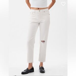 ✨New✨Gap High Rise Cheeky Straight Jeans - white - 28 L (6)